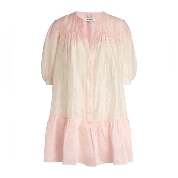 SANDROLinen-Blend Mini Dress - Picture 4 of 8